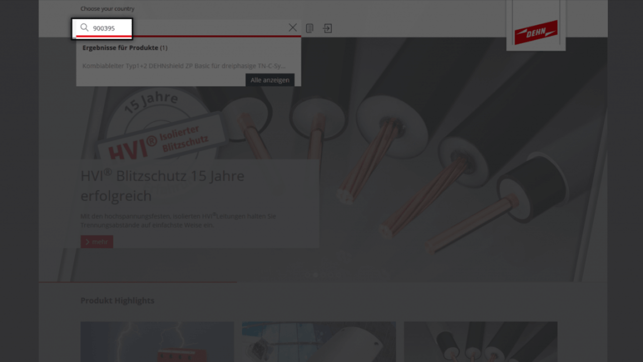 Geben Sie die gewünschte Artikel-Nummer ein