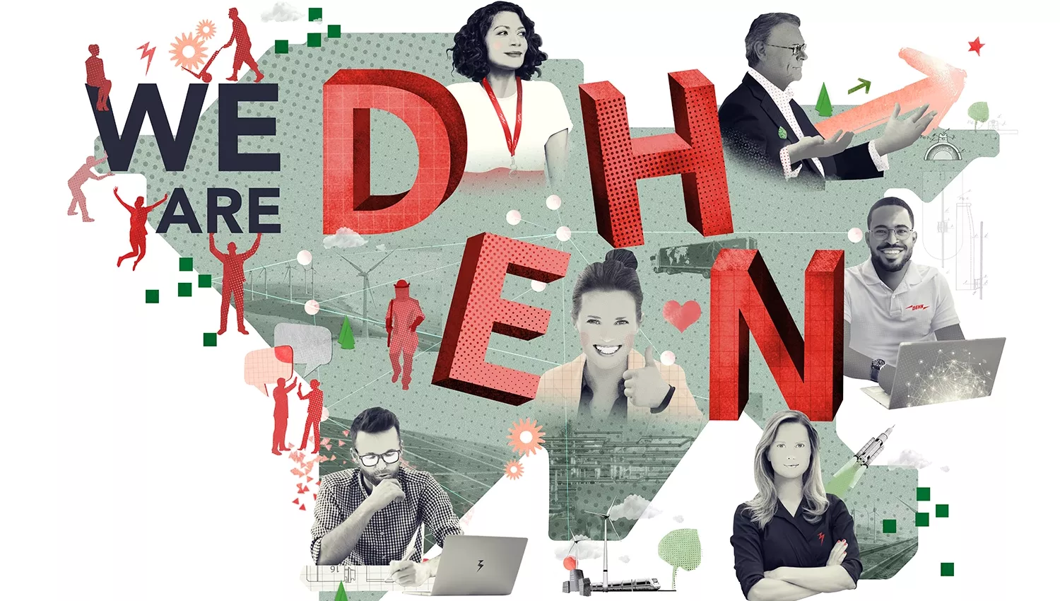 Mockup showing different people in their job