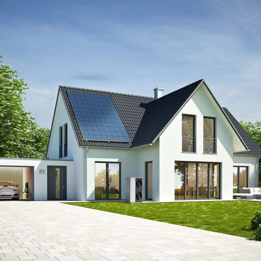Einfamilienhaus mit Photovoltaikanlage, Wallbox und Wärmepumpe
