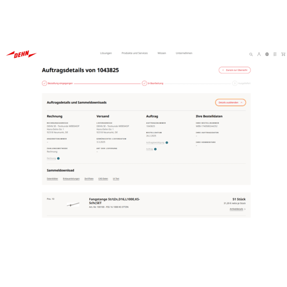 Auftragsdetails