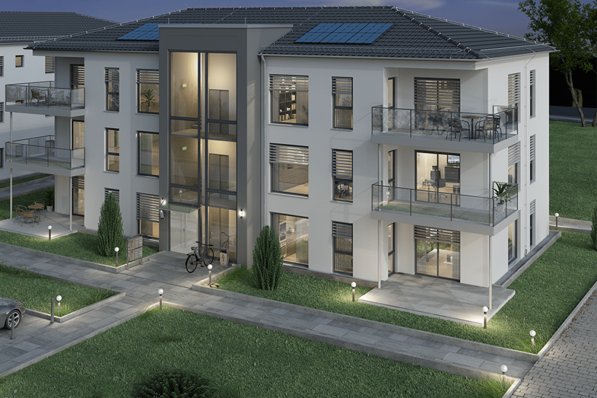 MFH Mehrfamilienhaus mit äußerem Blitzschutz